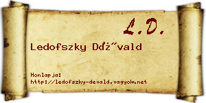 Ledofszky Dévald névjegykártya